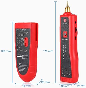 Ethernet Tester,Wire Tester,Wire Tracker,Ethernet Network Cable Tester Kit RJ11 RJ45 CAT5/5e CAT6 LAN Wire Tracker Portable Line Finder for Miss Wiring Disorder Cable Open and Short Circuit Testing