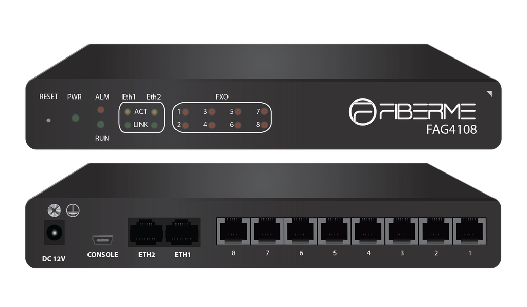 Fiberme - 8 Ports FXO Analog Gateway