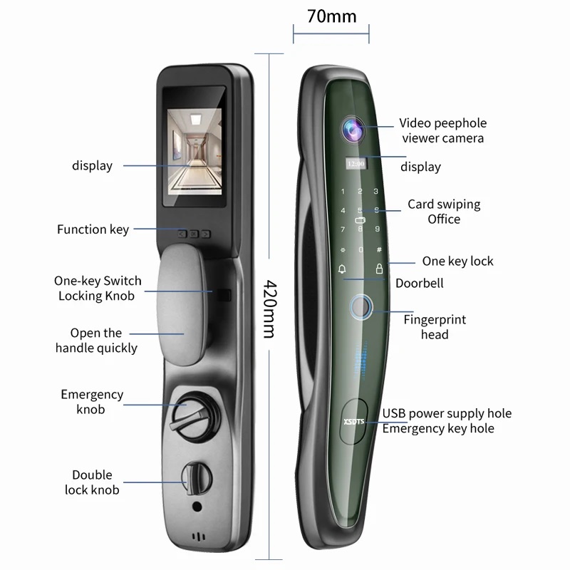 Tuya Smart Door Lock With Surveillance Camera 