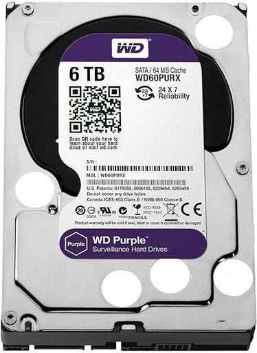 Western Digital Surveillance Hard Disk Drive 6TB - Purple