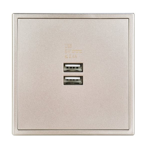 [HDL-MP2-W-USB/TILE.48] HDL - Tile Dual USB Charger Wall Outlet